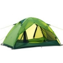 Double Layer 20D Silicone 2-Person Anti-UV 3-Season Dome Tent with Carry Bag, Green