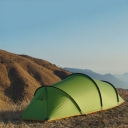 High Quality Polyester 2-Person 4-Season Mountaineering Camping Tunnel Tent, Green