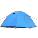 Double Layer 3-Person Family Camping 3-Season Water Proof Backpacking Dome Tent, Blue