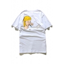 Summer's New Arrival Funny Cartoon Cat Printed Short Sleeve Casual T-Shirt