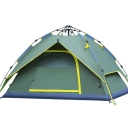Outdoors Instant Tent Quick Pitch Tent 3-Person Family Camping 3-Season Rainproof Dome Tent, Green