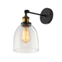 1-Light Vintage Bathroom LED Sconce with Clear Glass Dome Shade