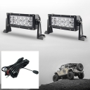 5D 7 Inch Off Road LED Light Bar CREE LED 36W 30 Degree Spot Beam Light For Off Road 4WD Jeep Truck ATV SUV Boat, Pack of 2 with 1 Wire Harness