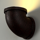 Medium Pipe Imitation LOFT Wrought Iron LED Wall Sconce in Rust