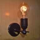 Industrial Retro Exposed Edison Bulb Style Wall Sconce Wall light, Black