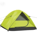 Zippered Double Doors Rainproof 3-Person Family Camping 3-Season Dome Tent- Green