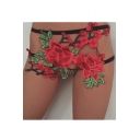 New Fashion Sexy Hollow Out Chic Floral Embroidered T-Back Bottom