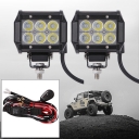 4 Inch Off Road LED Light Bar 18W 30 Degree Spot Beam Car Light For Off Road, Truck, 4WD, BOAT, JEEP, Pack of 2