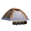2-Person Camping Moth-Proof 3-Season Backpack Dome Tent (Coffee)