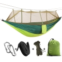 Anti-Mosquito Net Camping Hammock Shelter 1 Person 3 Season Ripstop Waterproof , Dark Geen Plus Light Green