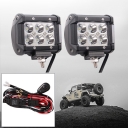 4 Inch Off Road LED Light Bar CREE LED 18W 60 Degree Spot Beam Car Light For Off Road, Truck, 4WD, BOAT, JEEP, Pack of 2