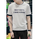 Summer's Simple Letter Printed Round Neck Short Sleeve Comfort T-Shirt