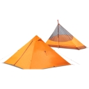 Double Layer Durable Water Resistant 4-Season 1-Person Basic Ridge Tent, Orange