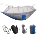 Anti-Mosquito Net Camping Hammock Shelter 1 Person 3 Season Ripstop Waterproof , Grey Plus Blue