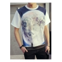 New Fashion 3D Space Printed Round Neck Short Sleeve Pullover T-Shirt