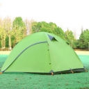 Double Layer 3-Person Family Camping 3-Season Water Proof Backpacking Dome Tent, Green