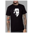 Fashion Facial Painting Round Neck Short Sleeve Casual T-Shirt