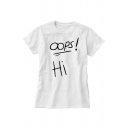 Hot Fashion New Collection Simple Letter Pattern Short Sleeve Round Neck T-Shirt