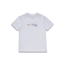 Summer's Basic Simple Letter Embroidered Round Neck Short Sleeve Pullover Tee