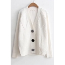 New Trendy Stylish Buttons Down Long Sleeve Plain Casual Cardigan