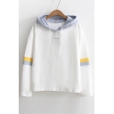 New Arrival Fashion Color Block Long Sleeve Comfort Cotton Hoodie