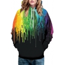 Fashion 3D Ombre Painted Casual Loose Long Sleeve Hoodie for Couple