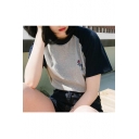 Fashion Summer's Color Block Casual Loose Round Neck Short Sleeve T-Shirt