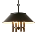 Industrial Chandelier Indoor Trapezoidal Shade with 4 Light, Satin Black