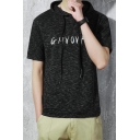 Summer's Fashion Letter Pattern Hooded Short Sleeve Casual T-Shirt