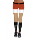 Hot Popular Chic Color Block Digital Printed Skinny Sports Leggings