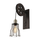 Vintage Wall Sconce with Extendable Arm, Black