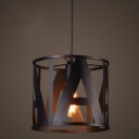Industrial Mini Pendant Light in Rustic Style with Cylinder Shade