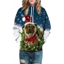 New Arrival Christmas Dog Pattern Casual Loose Hoodie for Couple