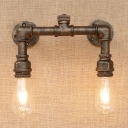 Industrial Wall Light LOFT Pipe Open Bulb Style Hallway in Bronze