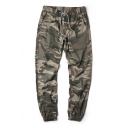 Summer's Casual Leisure Classic Camouflage Pattern Drawstring Waist Sports Pants