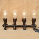 Industrial Retro Desk Lamp 4 Light in Open Bulb Style with Creative Pipe Fixture Design