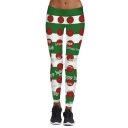 New Collection Fashion Christmas Ball Printed Elastic Waist Leggings
