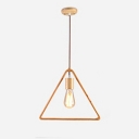 Industrial Vintage Single Pendant Light Open Bulb Style with Triangle Metal Frame