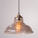 Industrial Vintage Single Pendant Light 11 Inch Wide with Mercury Glass Shade