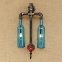 Industrial LOFT Wall Sconce G4 LED Lighting Retro Pipe Fixture with Colorful Glass Shade