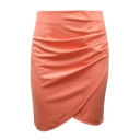 Summer's New Collection Office Lady Simple Plain Midi Pencil Skirt