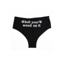 Funny Letter Pattern Elastic Waist Comfort Cotton Breathable Knickers