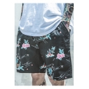 Summer's Casual Loose Floral Pattern Drawstring Waist Street Shorts