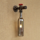 Industrial Wall Sconce Valve Decorative Pipe Fixture Arm G4 LED Retro Vintage with Colorful Glass Shade