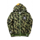 Hip-Hop Style Patchwork Camouflage Long Sleeve Zipper Unisex Jacket