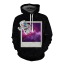 New Arrival Astronaut 3D Print Long Sleeve Leisure Cozy Hoodie with Pockets