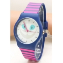 New Fashion Color Block Cartoon Cat Pattern Sports Watch for Children