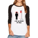 New Trendy Letter Graphic Print Long Sleeve Tee