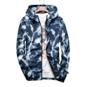 New Fashion Leisure Graphic Print Zip Up Long Sleeve Hooded Sports Coat