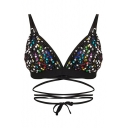 New Fashion Sexy Sequined Tie Front Bralet